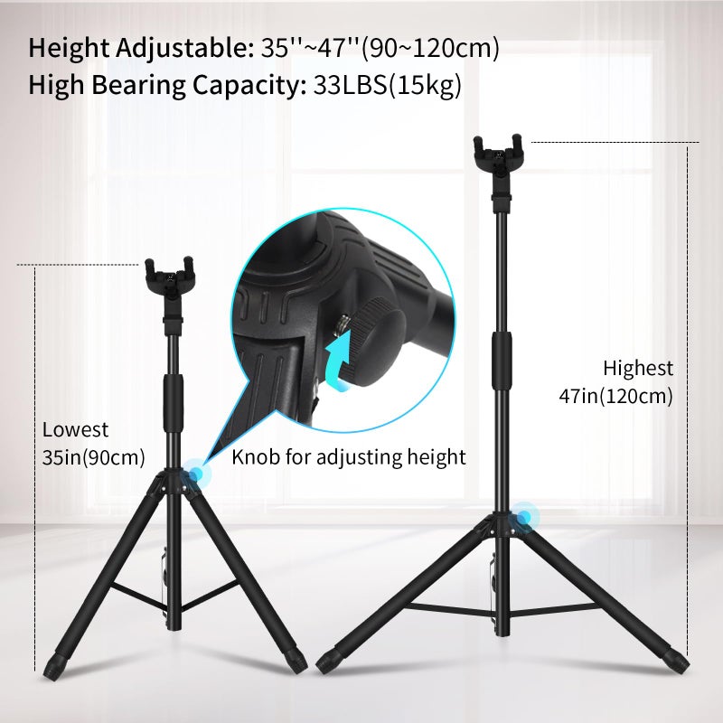 GUITTO Guitar Stand - Heavy Duty Auto-Lock, Adjustable & Foldable for Acoustic/Electric/Bass (33lbs Capacity), Non-Slip Base, Anti-Rust - Portable for Stage/Travel/Studio GGS-06 - Image 5